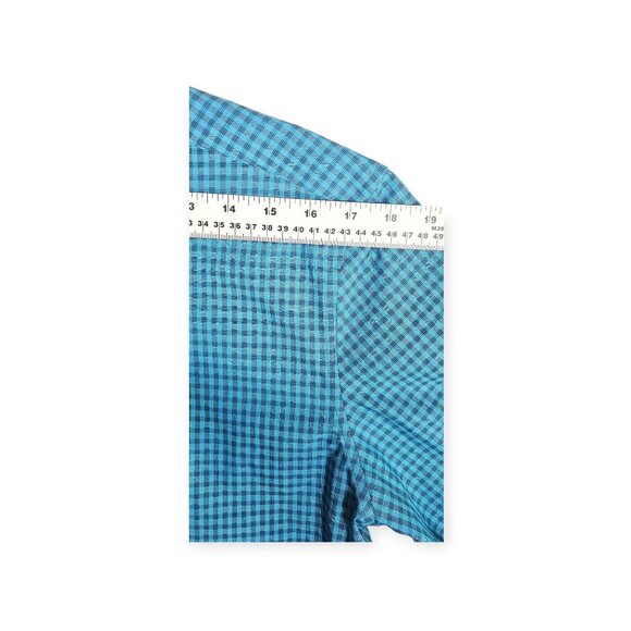 Calvin Klein "Infinite Cool" Non-Iron Shirt - Men's Medium, Blue Gingham/Checker - Picture 3 of 9